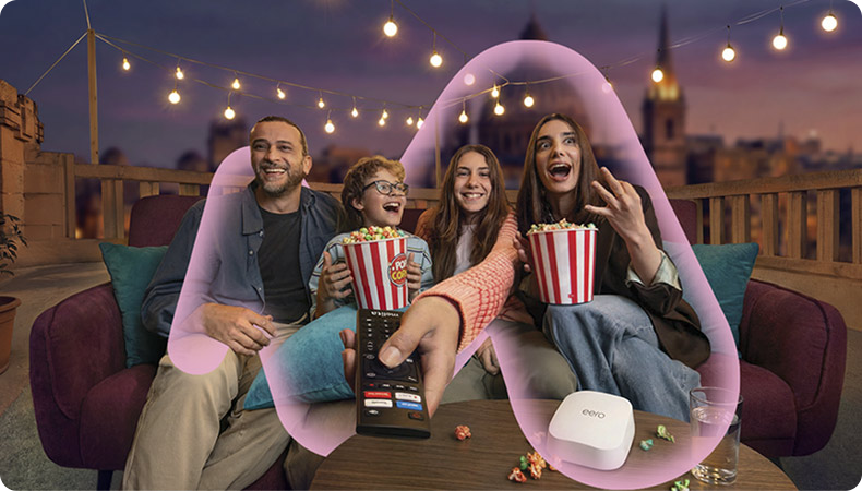 Family enjoying Melita internet