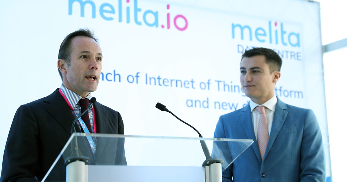 Melita CEO Harald Roesch (left) together with Parliamentary Secretary, Hon Silvio Schembri during the launch of melita.io and Melita’s second data centre.