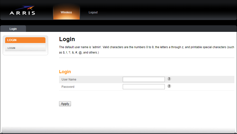 Arris Login