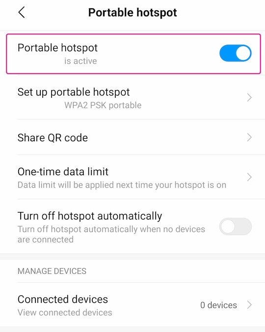 enable hotspot