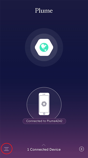 Plume App - Home screen