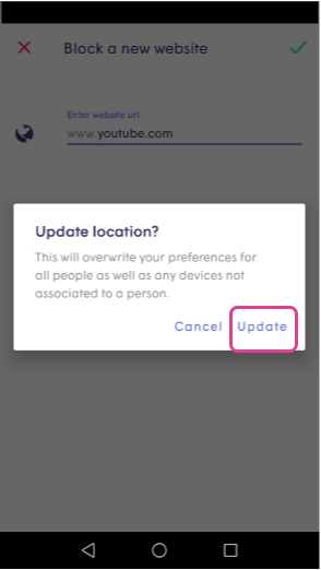 Plume App updating location