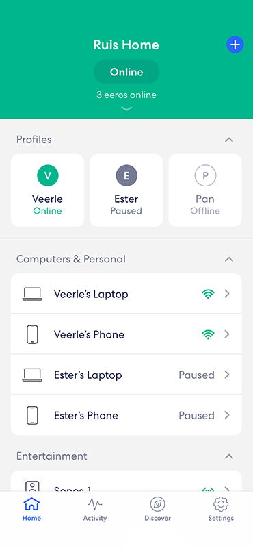 Eero app - healthy network
