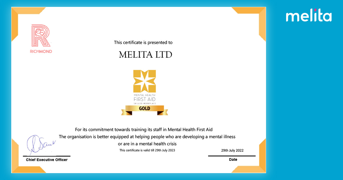 Richmond Foundation recognises Melita’s efforts to promote mental health awareness